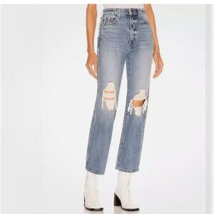 KHAITE Abigail distressed Straight Leg Jeans